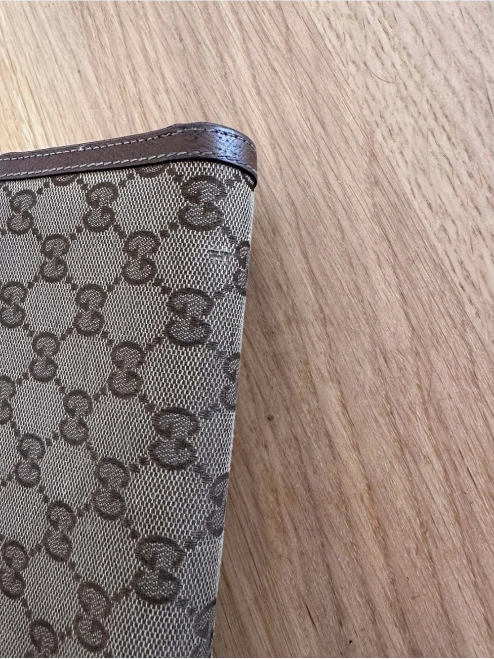 Gucci Brown GG Supreme Zip-Around Wallet